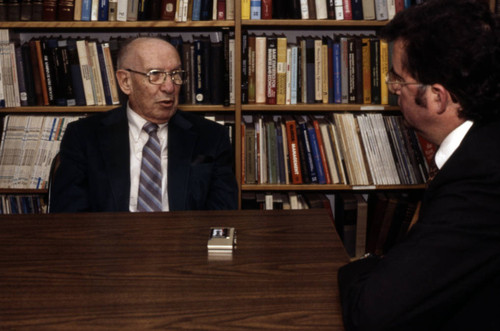 Peter Drucker being interviewed