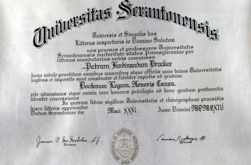 University of Scranton honorary degree