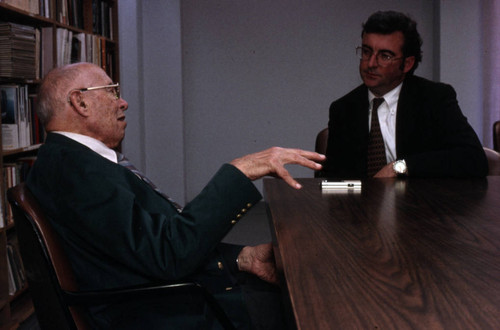 Peter Drucker being interviewed