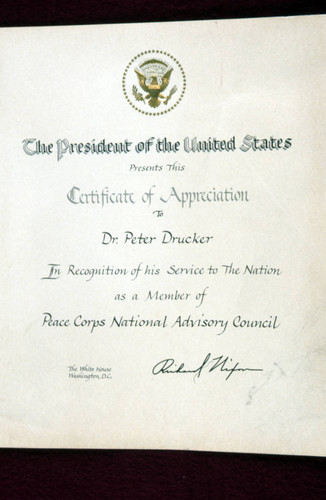 Peace Corps National Advisory Council recognition