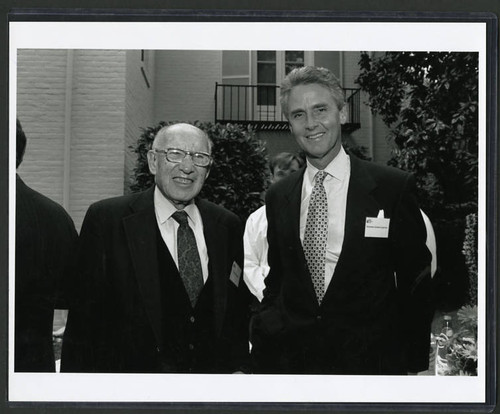 Photograph of Peter Drucker and Governor Gaston Caperton