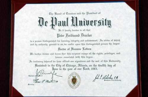 DePaul University honorary degree