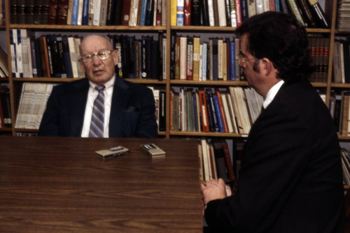 Peter Drucker being interviewed