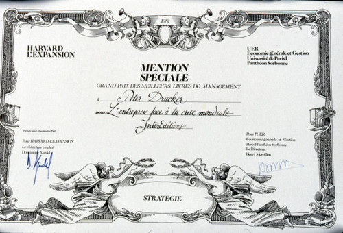 Peter F. Drucker awards & honorary degrees