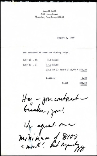 Correspondence from Jean H. Kidd, 1969-08-01