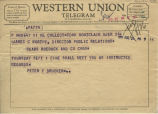 Telegram from Peter Drucker to James Worthy, 1955-08-24