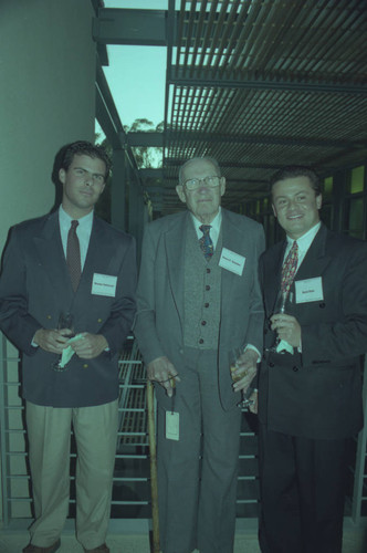 Peter Drucker standing between Nicolas Gutierrez and Raul Diaz