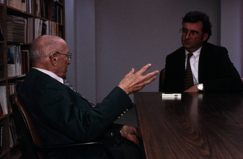 Peter Drucker being interviewed