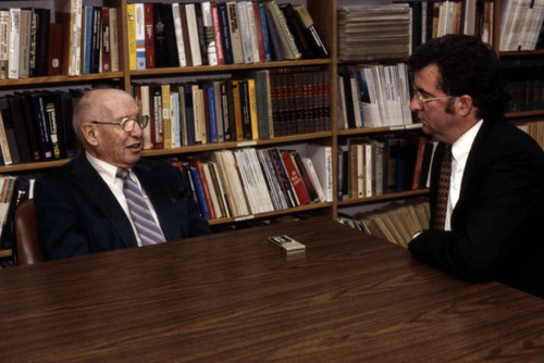 Peter Drucker being interviewed