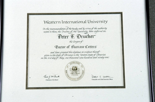 Western International University honorary degree