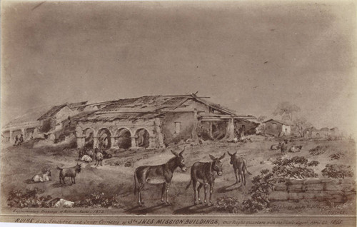 Ruins at the South-end and Inner Corridors of Santa Ines Mission Buildings