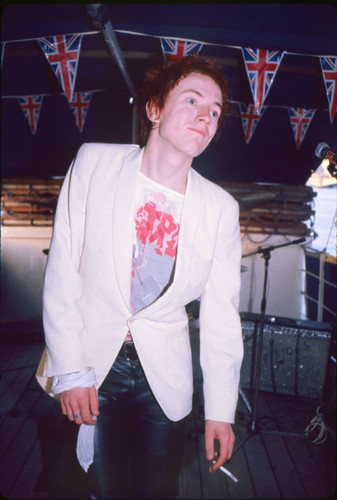 Johnny Rotten holding cigarette