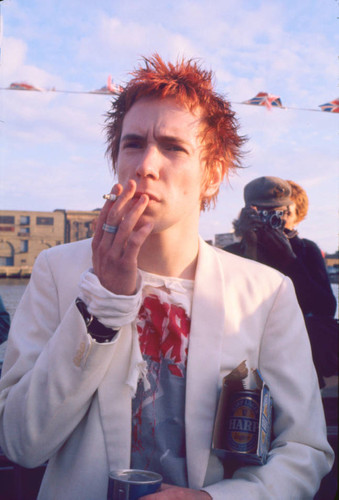 Johnny Rotten at party