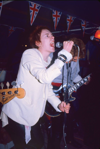 Johnny Rotten performing