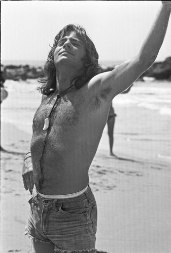 Hippie on beach