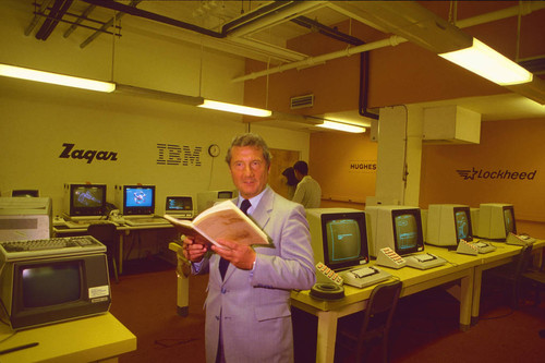 Carlo Pedretti in computer lab