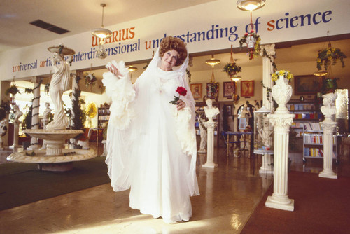 Ruth Norman dressed as Uriel