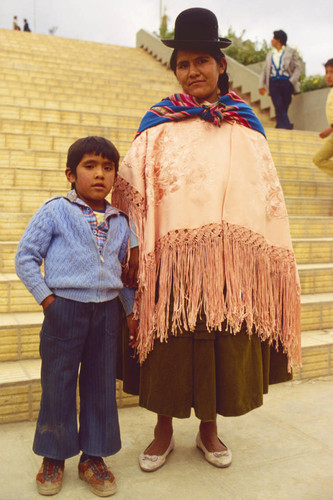 Indian woman with son