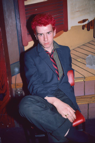 Punk fan with red hair