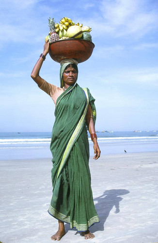 Woman with fruit