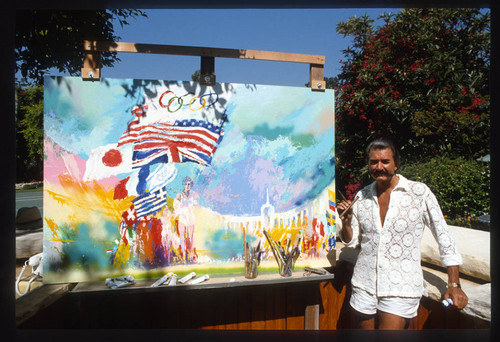 Leroy Neiman with painting