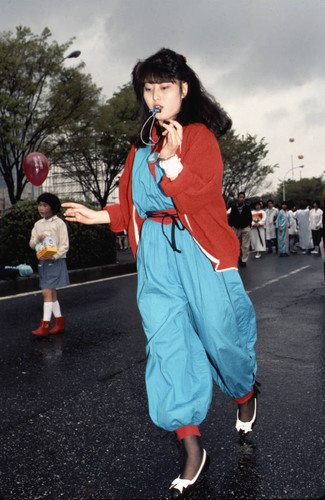 Teenager with whistle