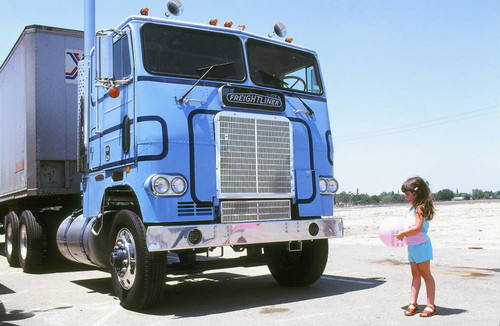 Truck and little girl