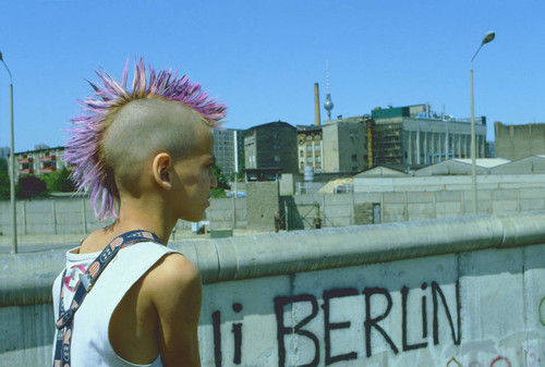 Punk boy at wall