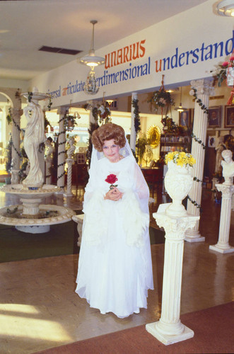 Ruth Norman dressed as Uriel