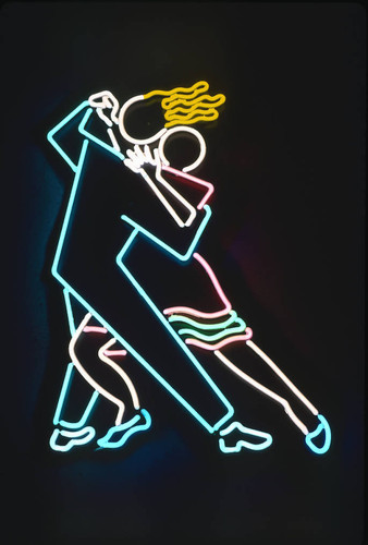 Dancing couple neon