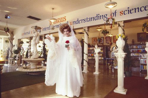 Ruth Norman dressed as Uriel