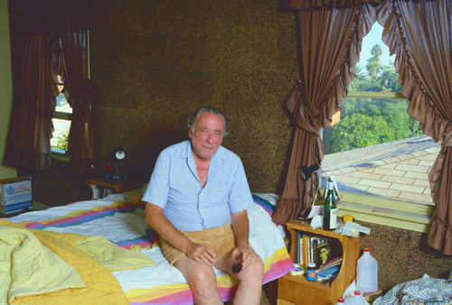 Charles Bukowski at home