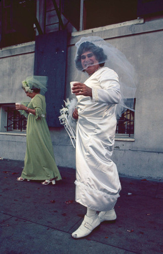 Drag queen as bride