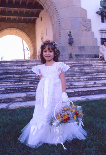 Flower girl at wedding