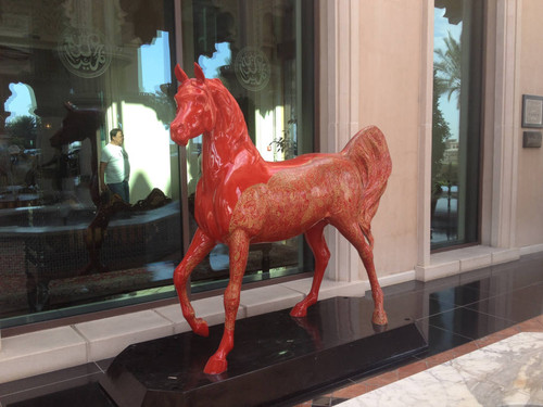 Red horse sculpture