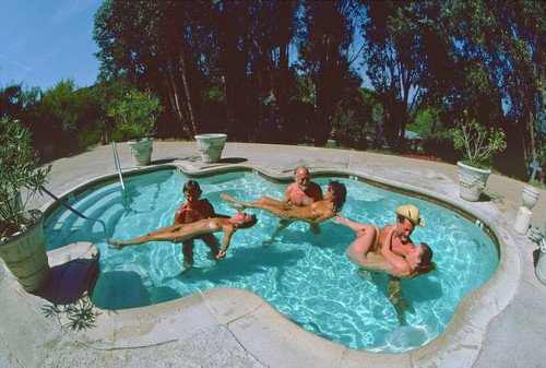 Ed Lange and nudists in hydropool