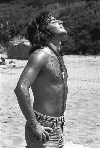 Hippie on beach