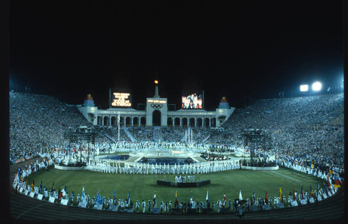 Athletes with flags