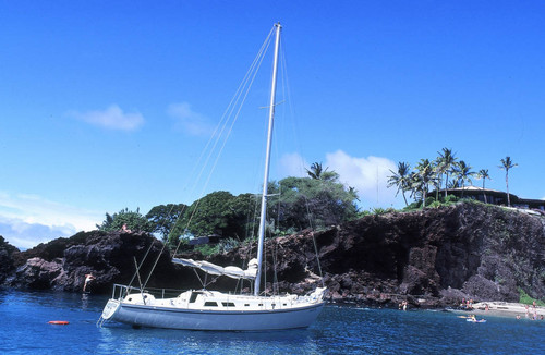 Sailboat docked in Kaanapali