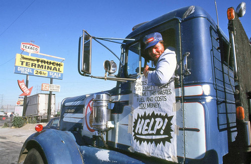 Trucker protesting