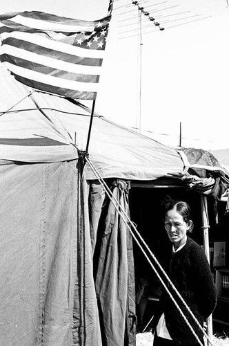 Woman and flag