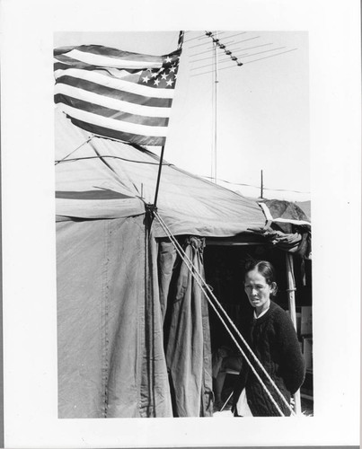 Woman and flag print