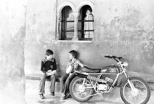 Boys with motorcycle