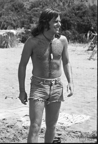 Hippie on beach