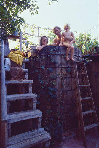 Sidney and family, outdoor hot tub