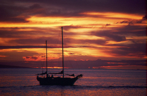 Sailboat at sunset