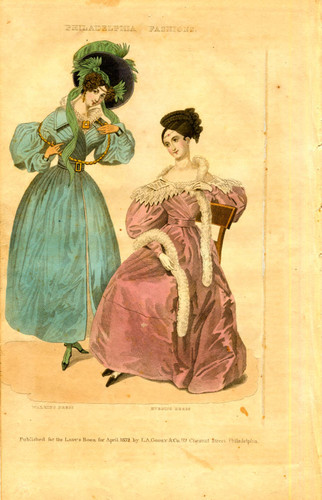 Walking and evening dresses, Spring 1832