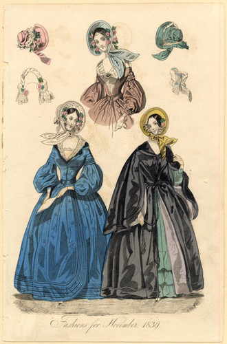 Fashions and bonnets, Winter 1839