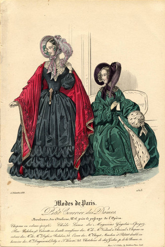 navy blue dress for baby girl Vintage Parisian Winter Fashion Print, 1830. Art Prints, Posters & Puzzles  from Fine Art Storehouse main image 1