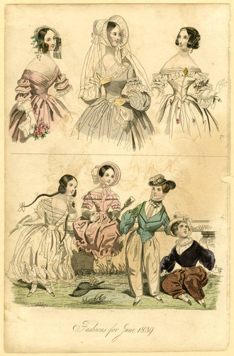 Summer fashions for women and children, 1839